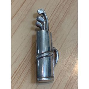 Golf Clubs and Bag Sterling Silver Pin Brooch #golf